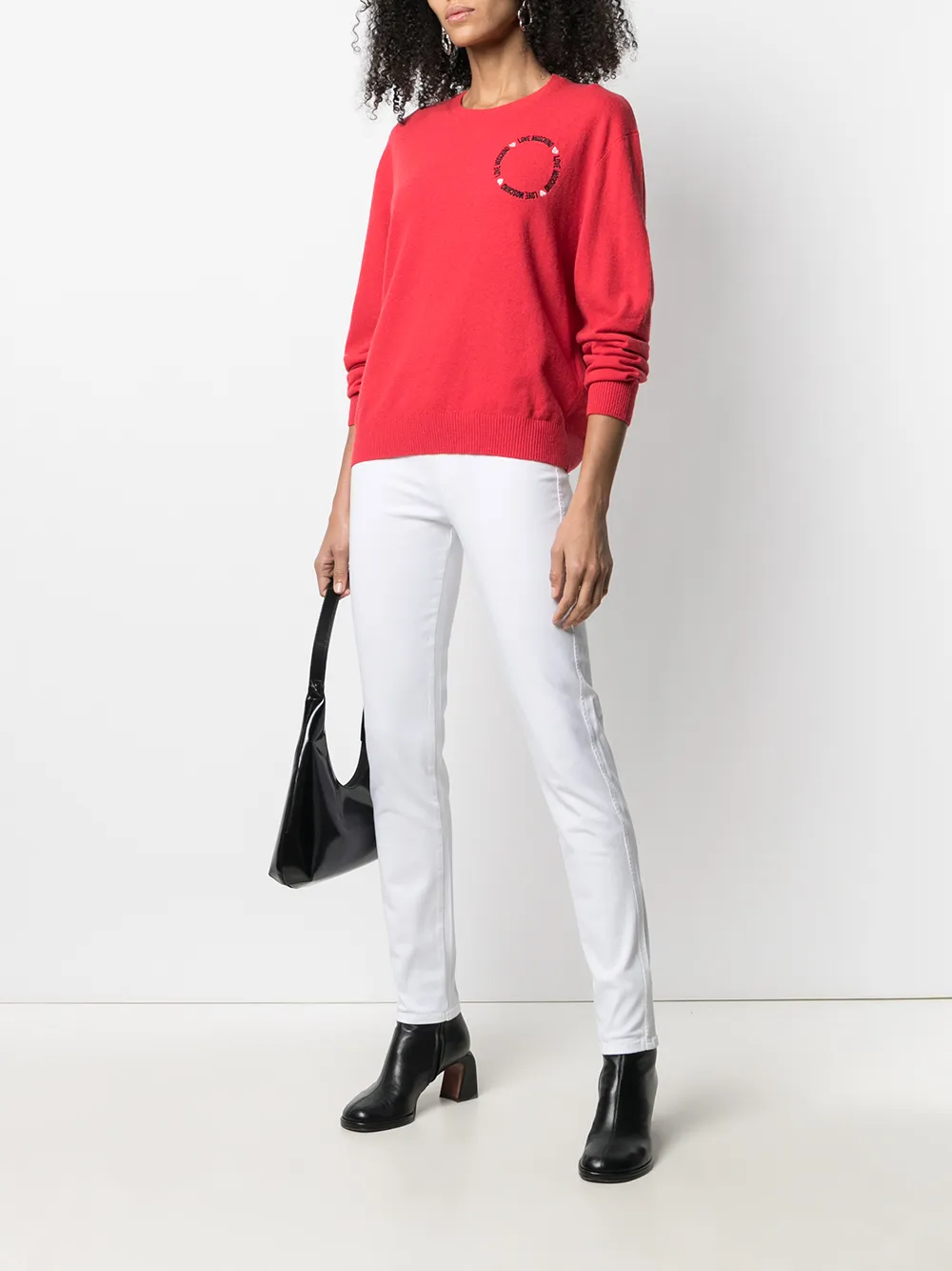 Love Moschino Trui met logo - Rood