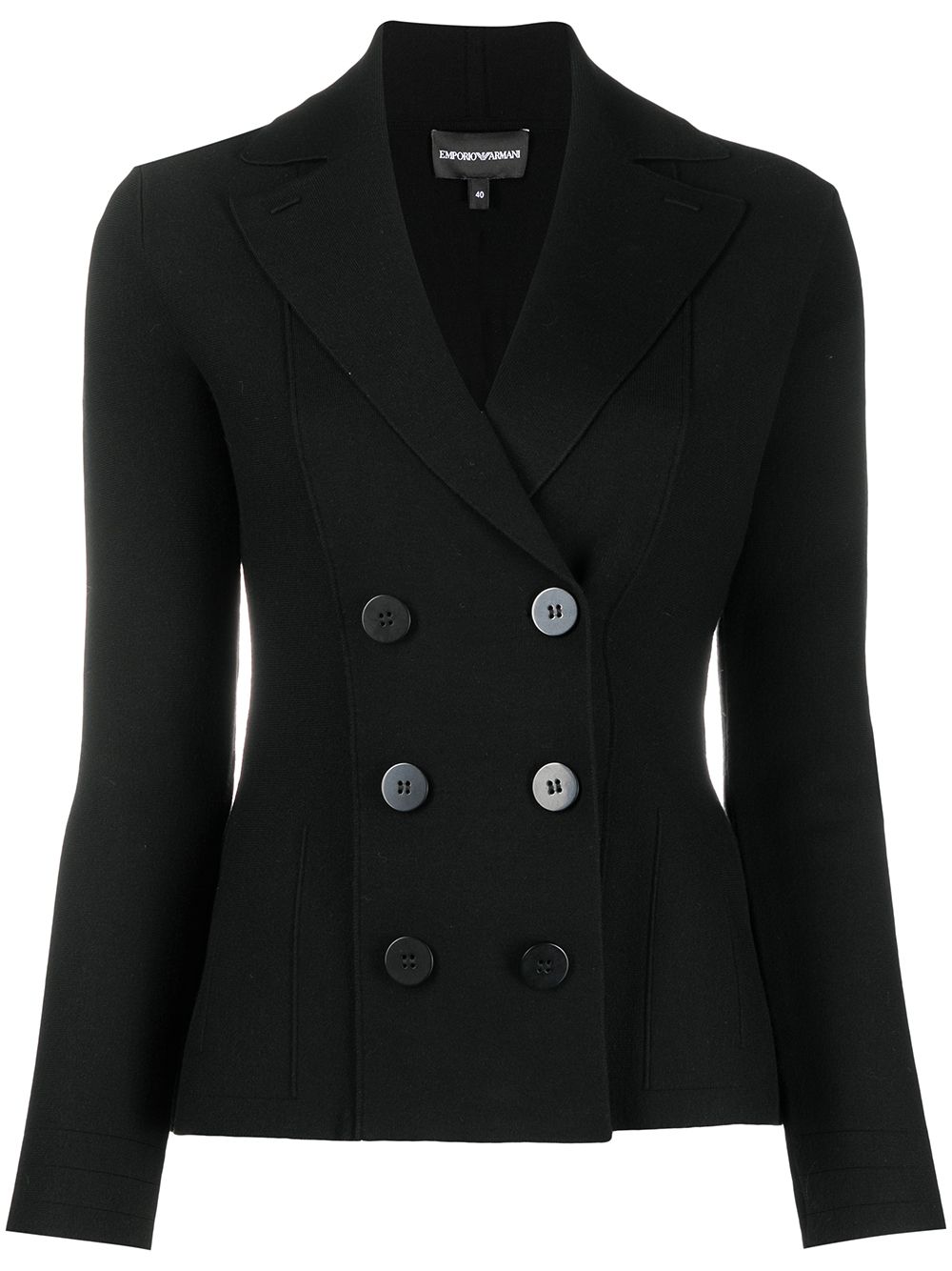 Emporio Armani Double-breasted Blazer In Black