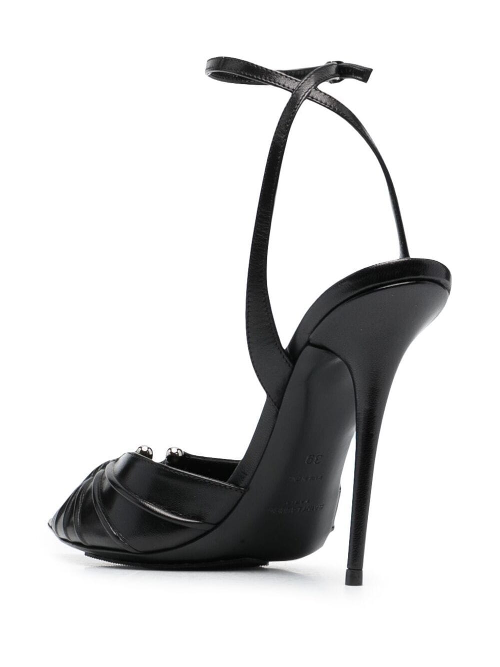 Shop Saint Laurent Xsl 110mm Sandals In Black