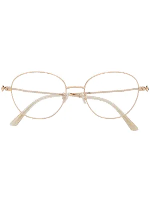 Golden round frame clearance glasses