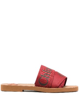 chloe woody flat sandals