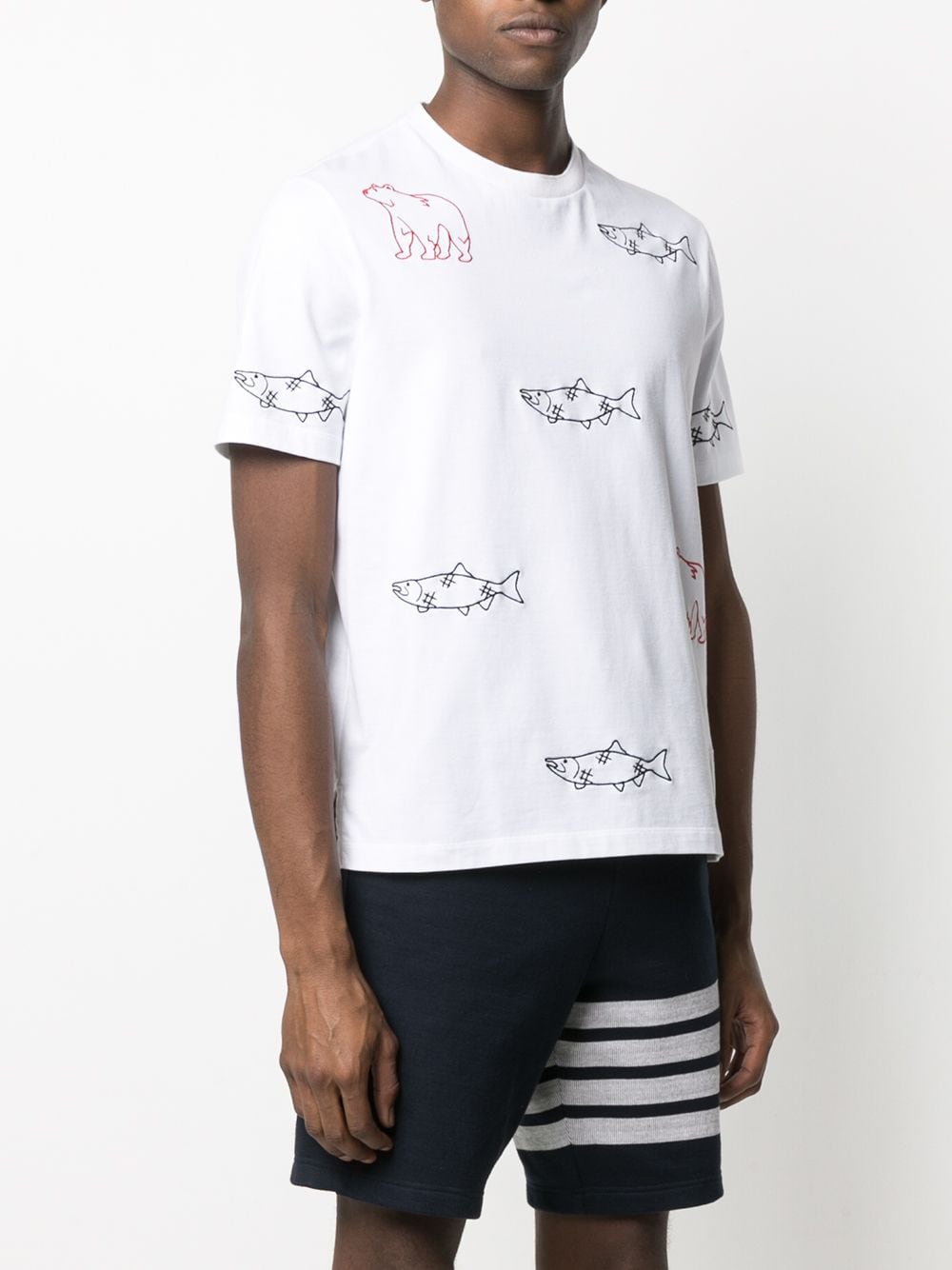 Thom Browne Embroidered Bear Fish T-shirt - Farfetch