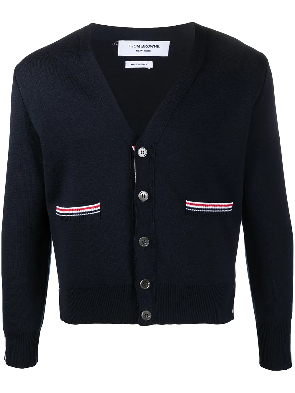 

Thom Browne striped merino wool cardigan - Blue