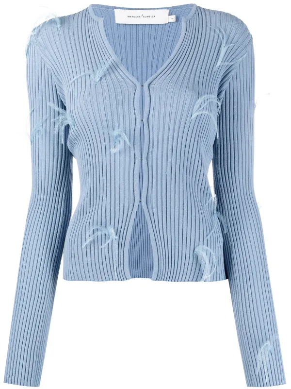 white feather cardigan
