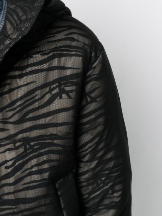 zebra mesh puffer coat展示图