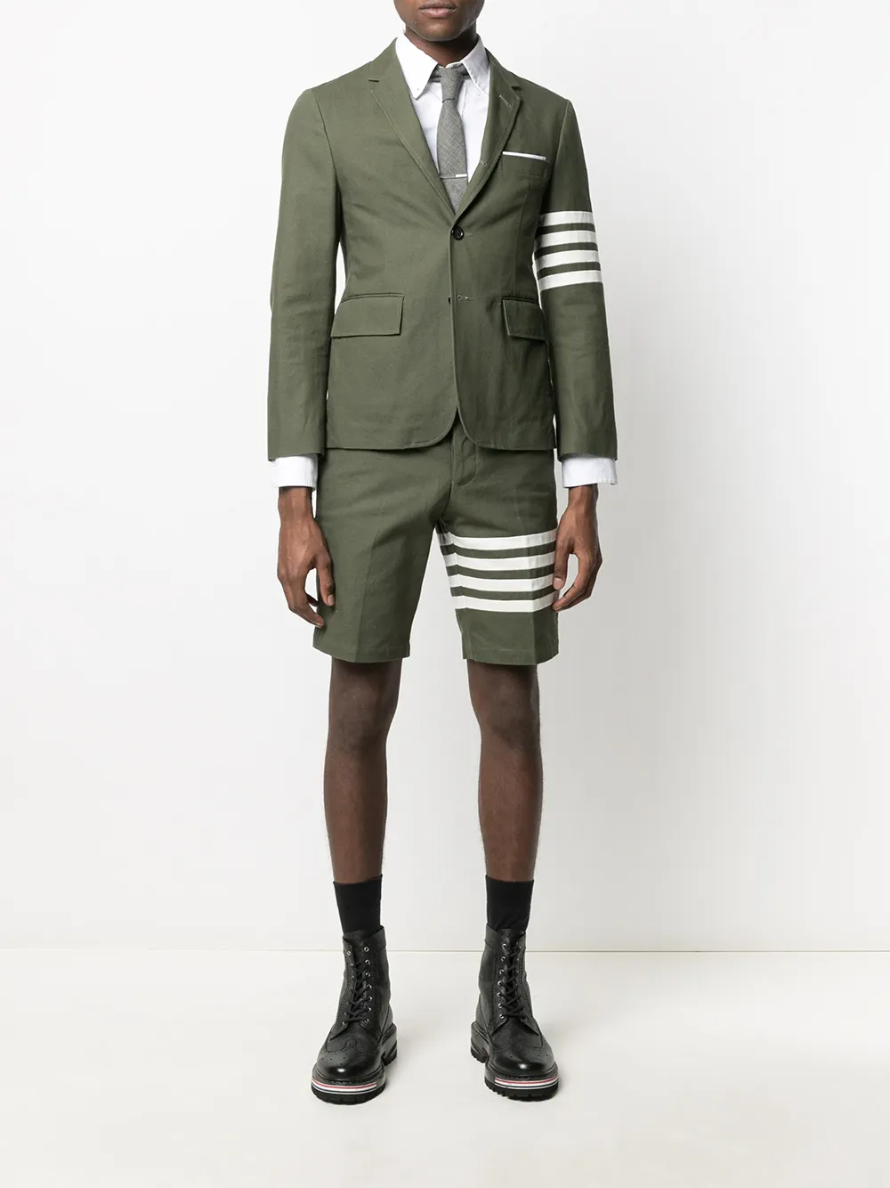 Image 2 of Thom Browne 4-Bar motif single-breasted blazer