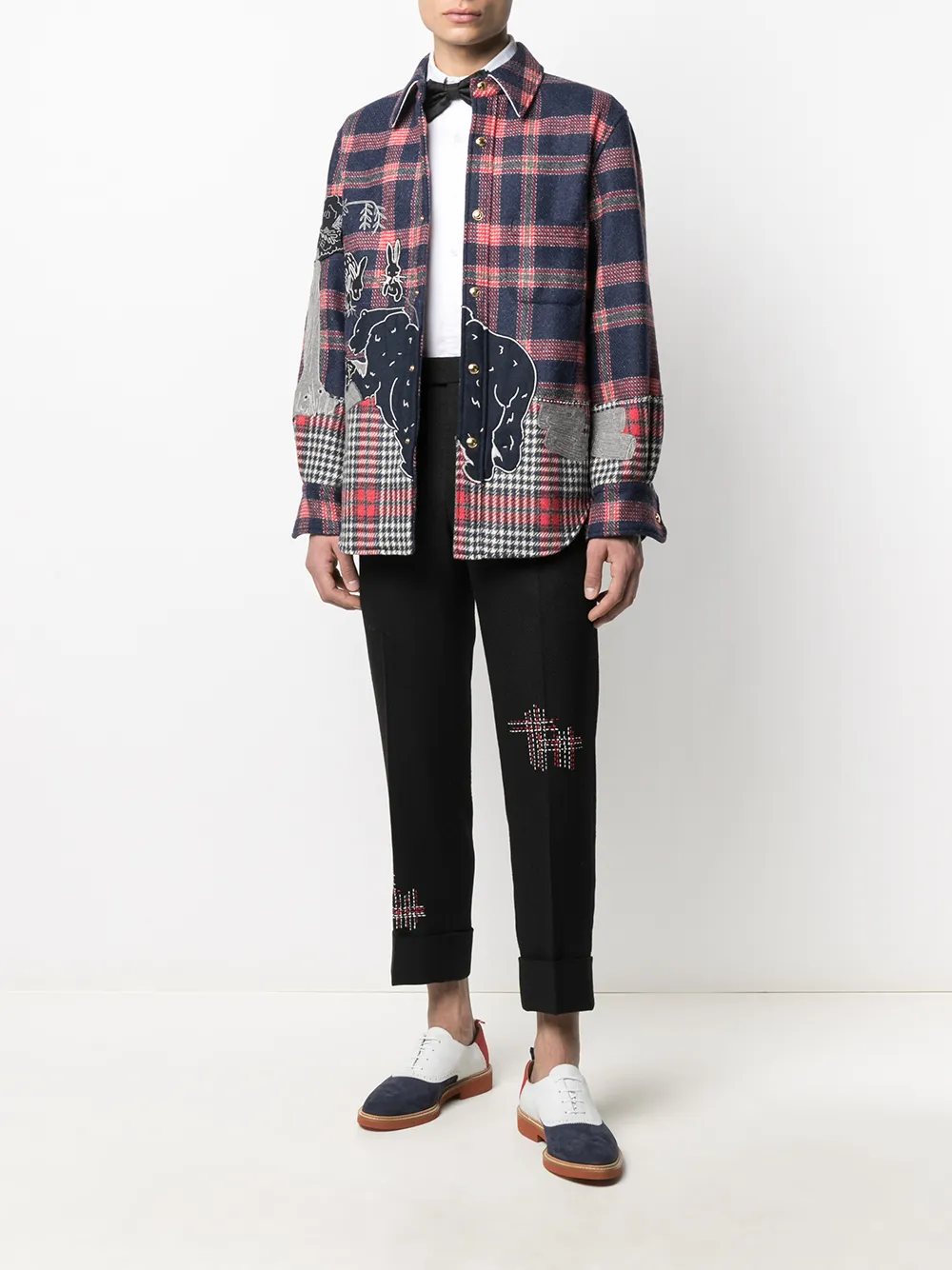фото Thom browne куртка-рубашка с вышивкой