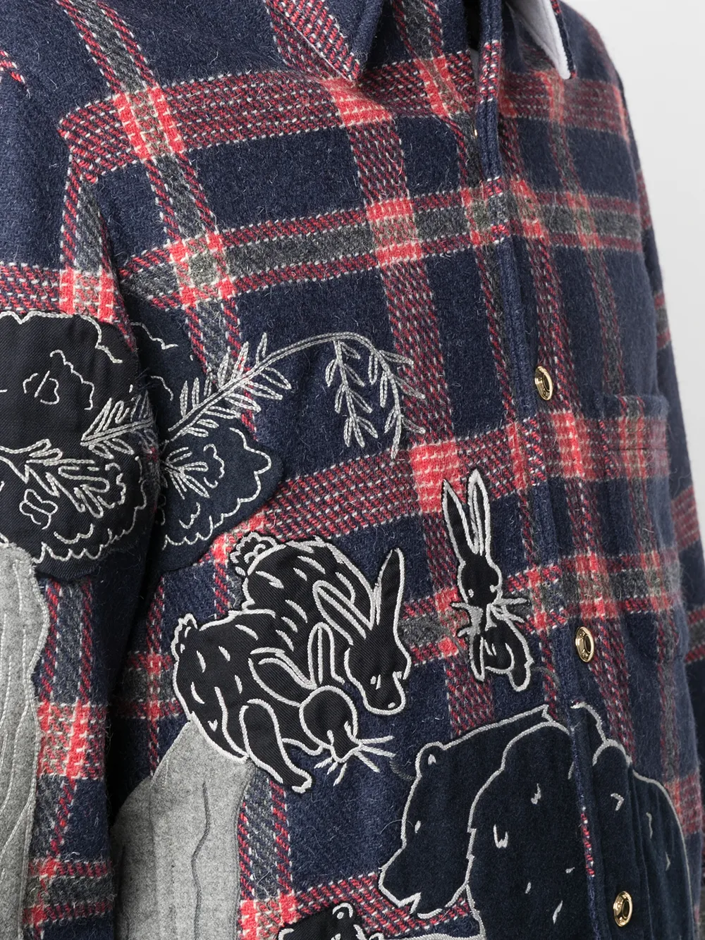 фото Thom browne куртка-рубашка с вышивкой