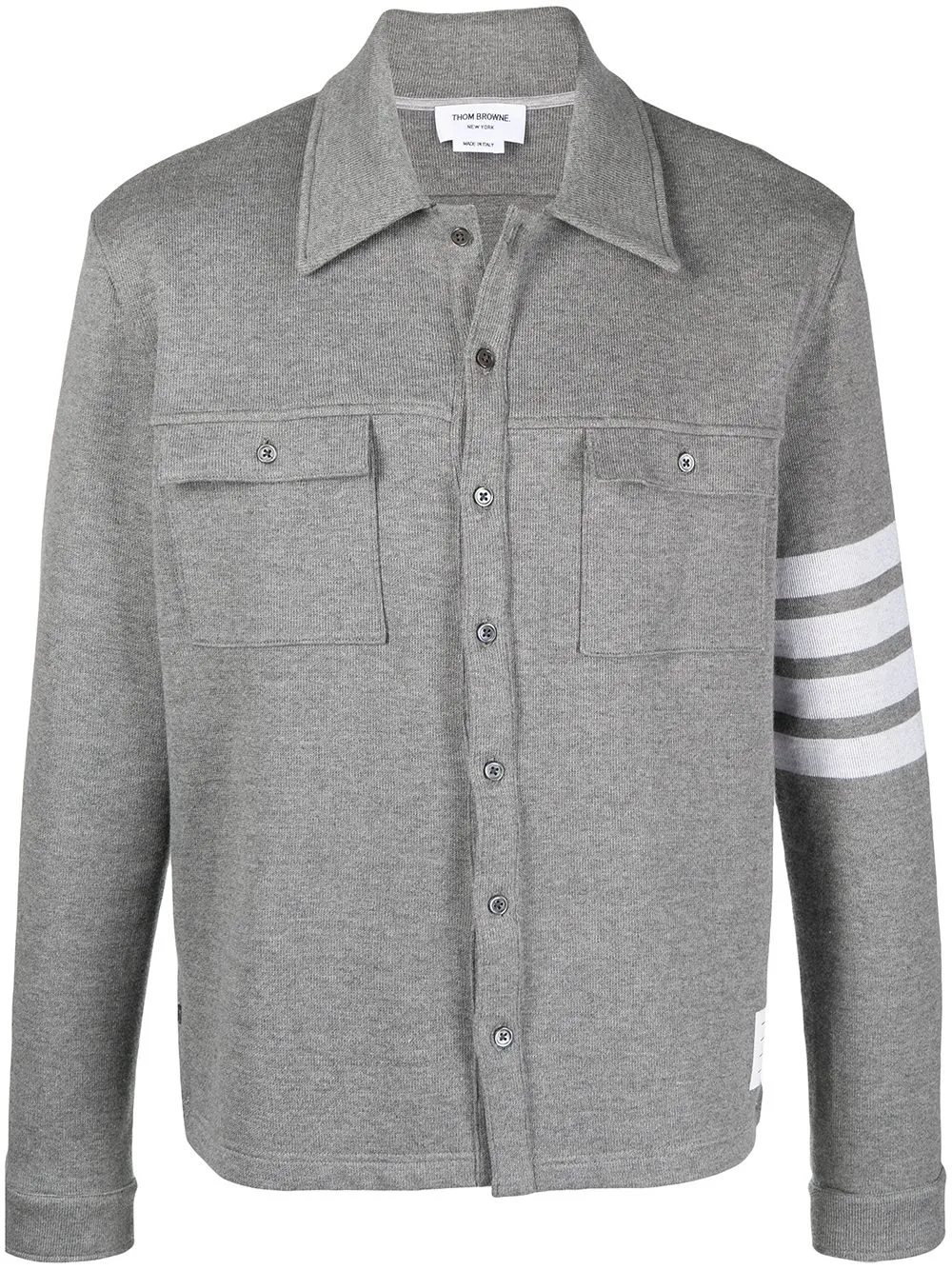 Shop Thom Browne 4-bar Stripe Cotton-jersey Jacket In Grey