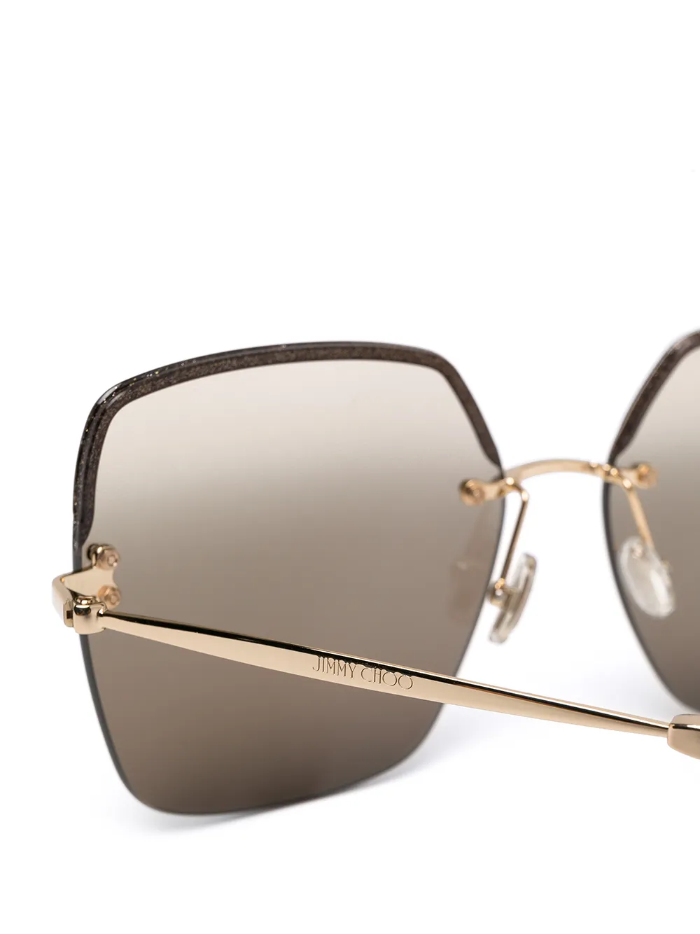 Jimmy Choo Eyewear Tavis zonnebril met oversized montuur Goud