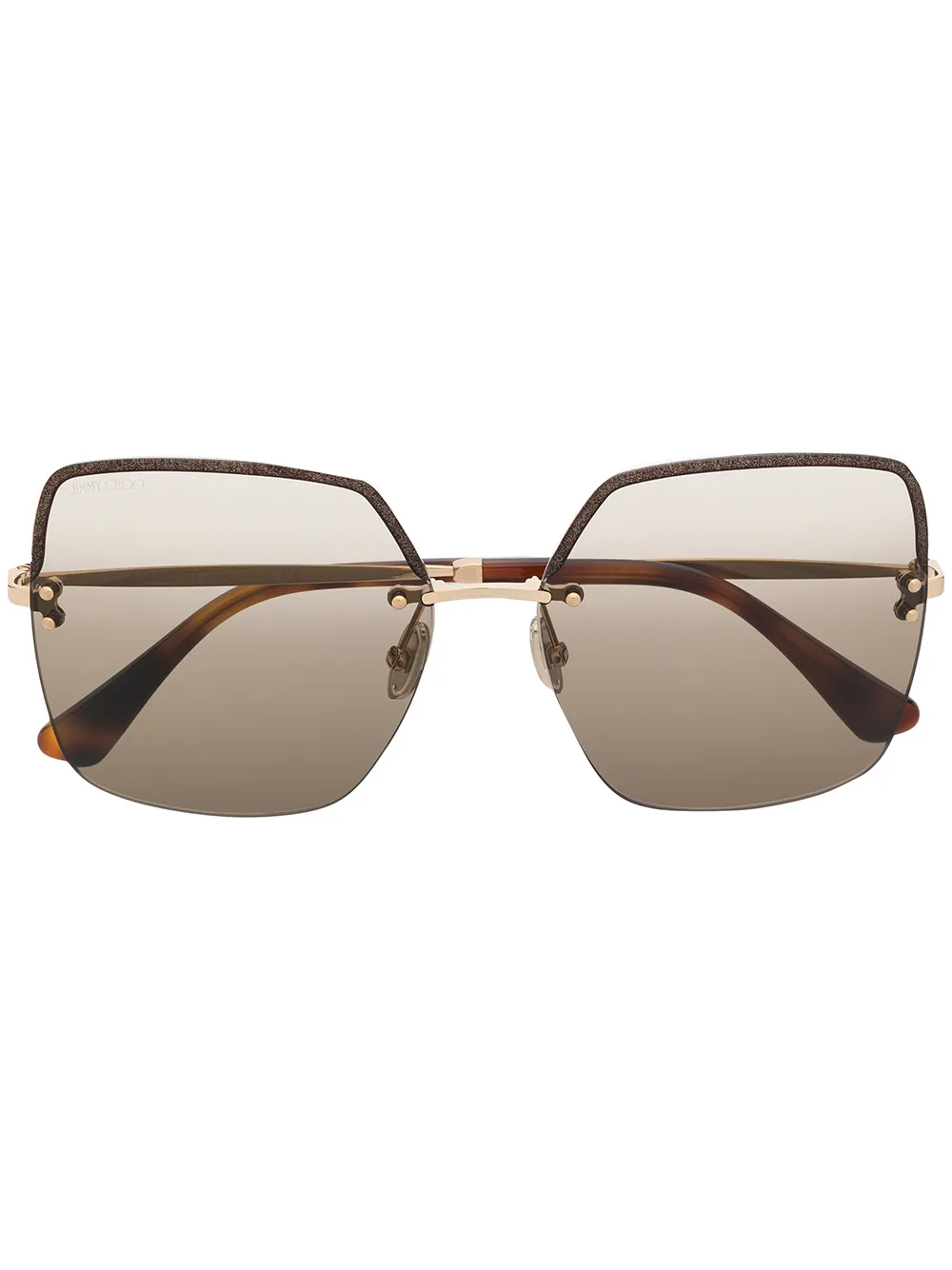 Jimmy Choo Eyewear Tavis zonnebril met oversized montuur Goud