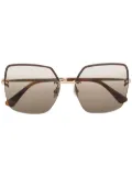 Jimmy Choo Eyewear Tavis oversize-frame sunglasses - Gold