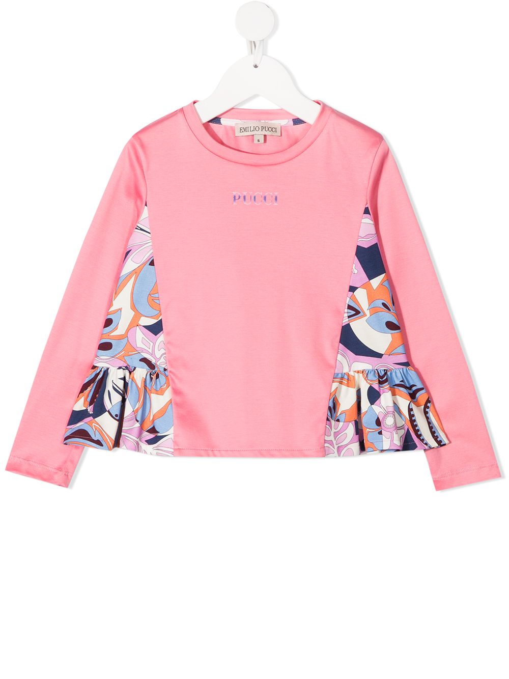 

PUCCI Junior playera con paneles y motivo floral - Rosado