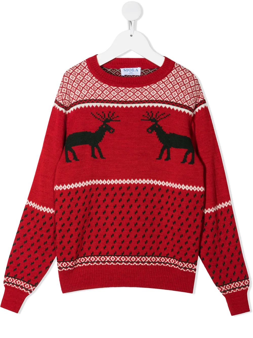 

Siola reindeer-motif intarsia-knit jumper - Red