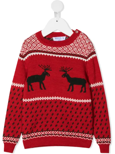 Siola reindeer-motif intarsia-knit jumper 