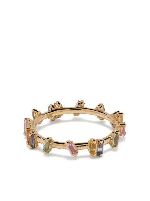 Suzanne Kalan anillo Rainbow Firework en oro amarillo de 18kt con zafiros