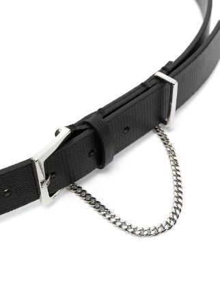 chain-detail buckle-fastening leather belt展示图