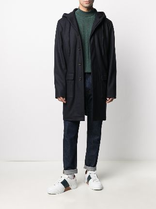 hooded single-breasted coat展示图