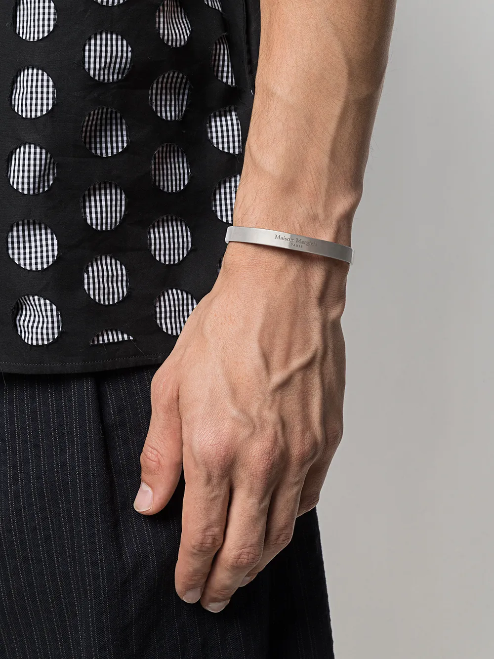 Maison Margiela Palladio Semi Polished Bracelet In Metallic | ModeSens