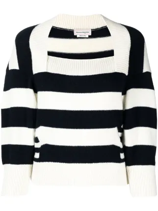 Alexander McQueen Striped wool-cashmere Top - Farfetch