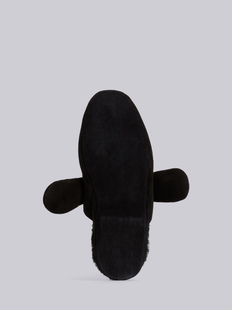 Black Shearling and Suede Hector Slipper