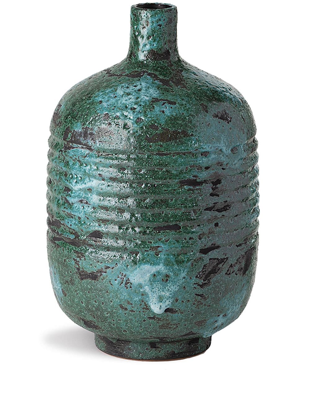 Image 1 of Nuove Forme embossed stripe ceramic vase