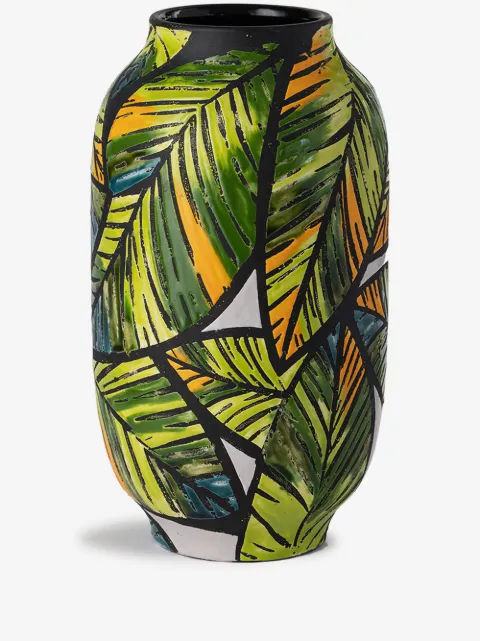 Nuove Forme tropical embossed ceramic vase