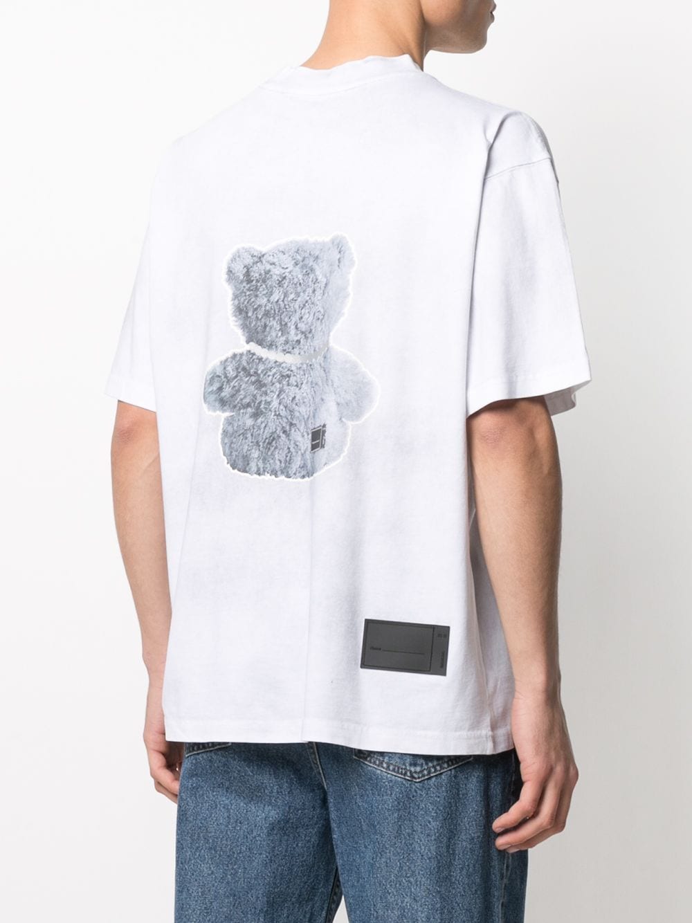 Shop We11 Done Negative Teddy Print T-shirt In 白色