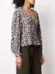 GANNI floral-print puff-sleeve blouse