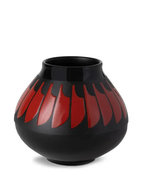 Nuove Forme feathers pattern two-tone vase