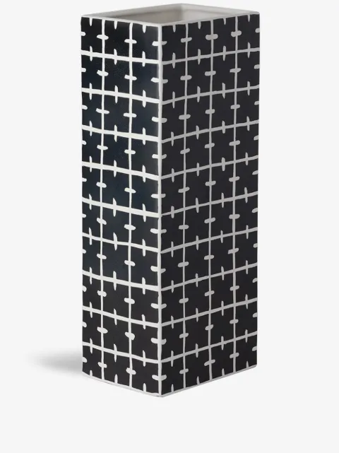 Nuove Forme geometric print rectangular vase
