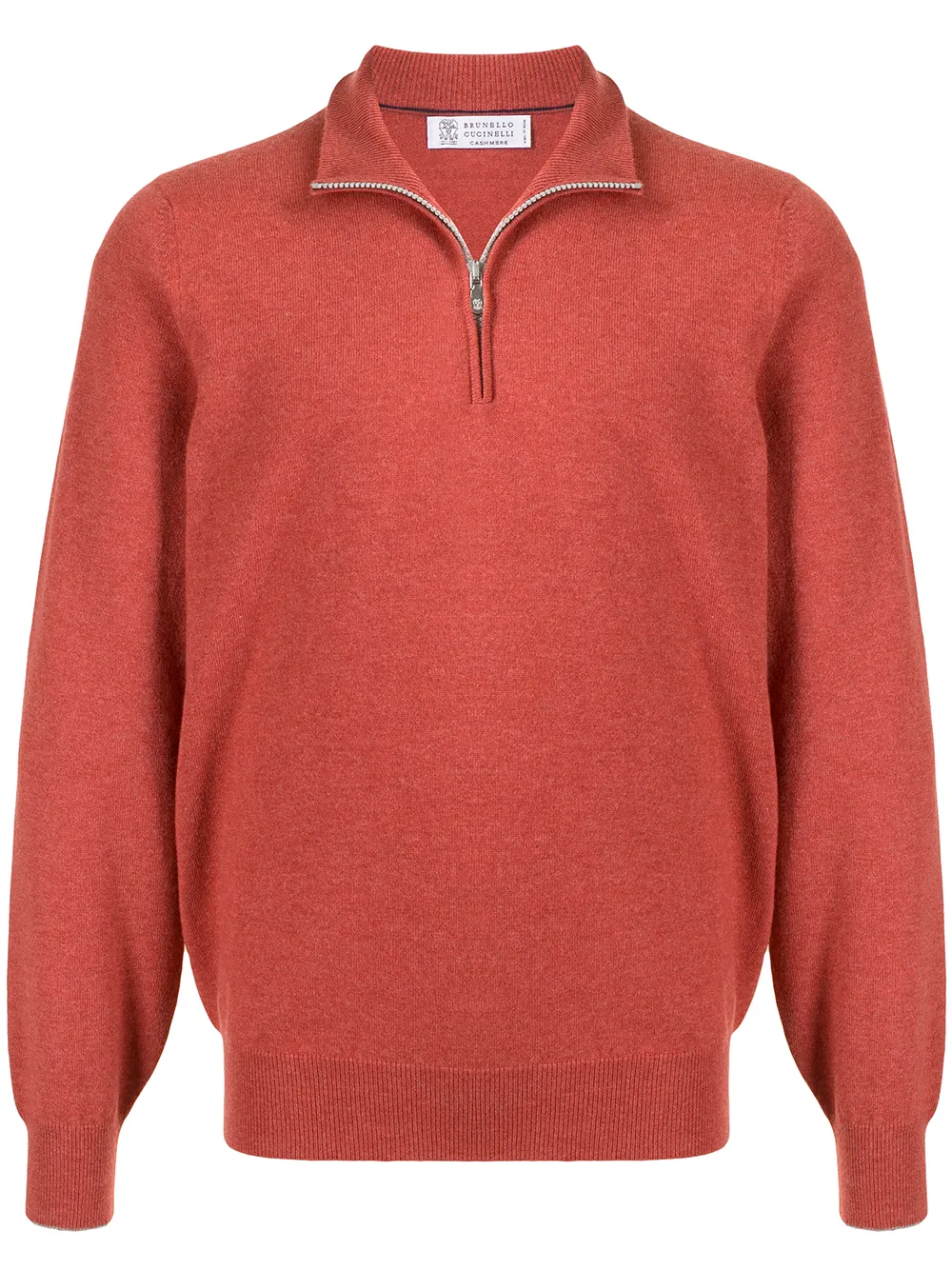 

Brunello Cucinelli cashmere zip detail jumper - Red