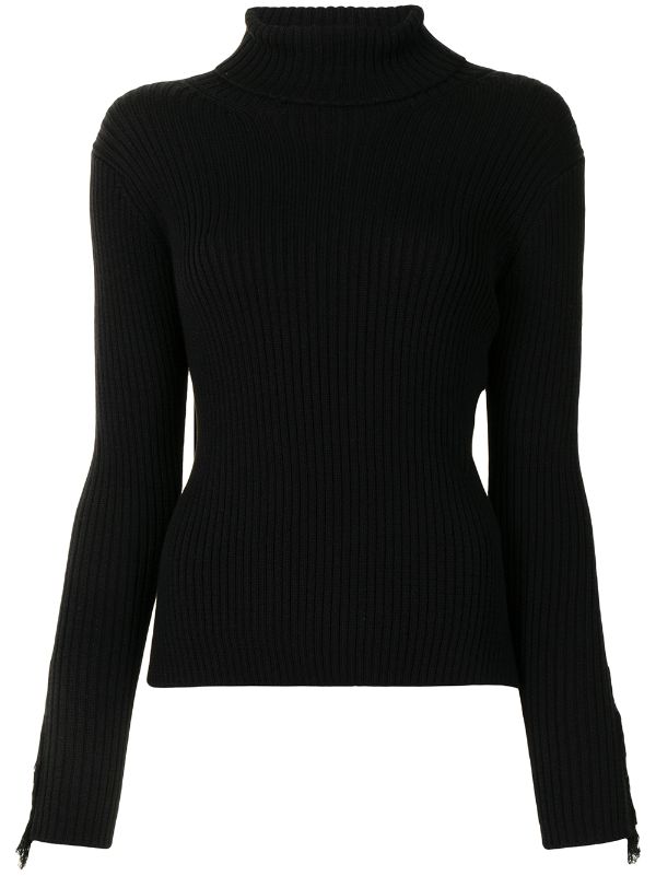 black polo neck knitted jumper