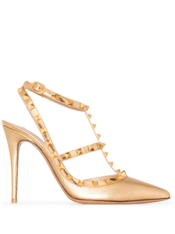 valentino garavani rockstud leather 100mm pump