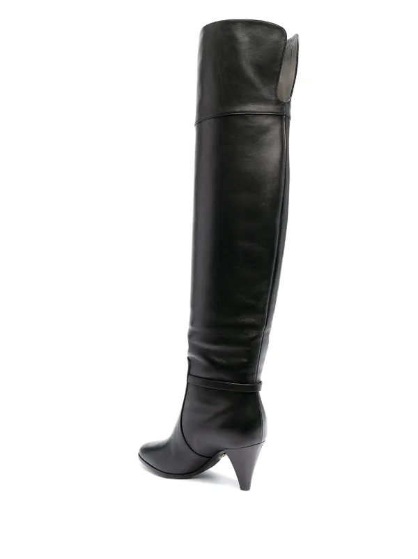 【関税＆送料込み】Dolce & Gabbana Boots Dolce & Gabbana DG Buckle knee-length Boots | Black | FARFETCH