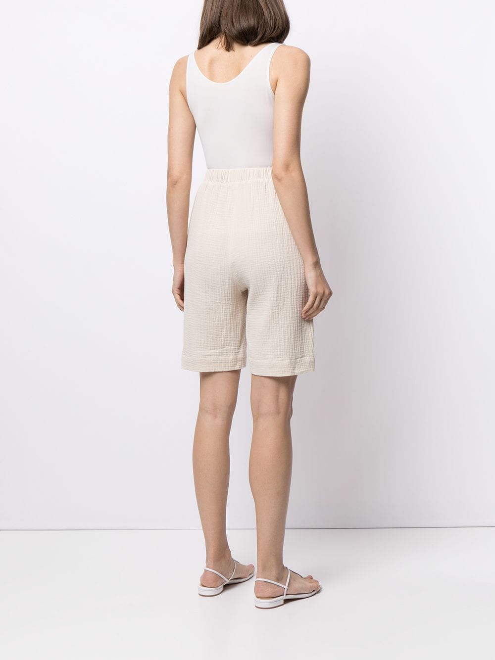 Shop 0711 Patterned-effect Cotton Shorts In Neutrals