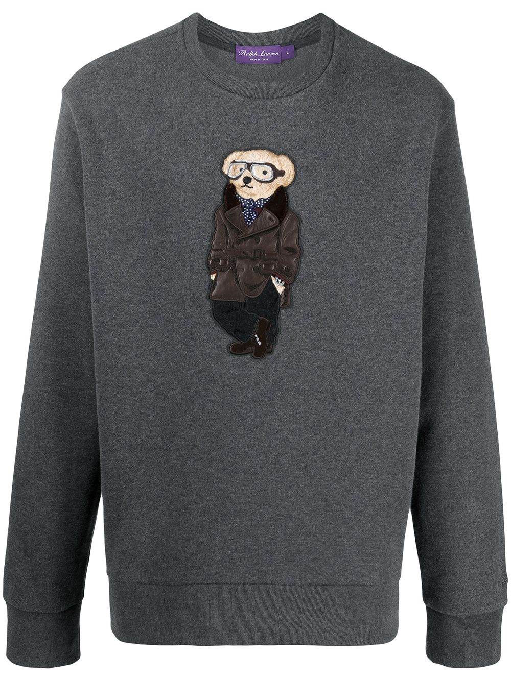 фото Ralph lauren purple label teddy bear-print jumper