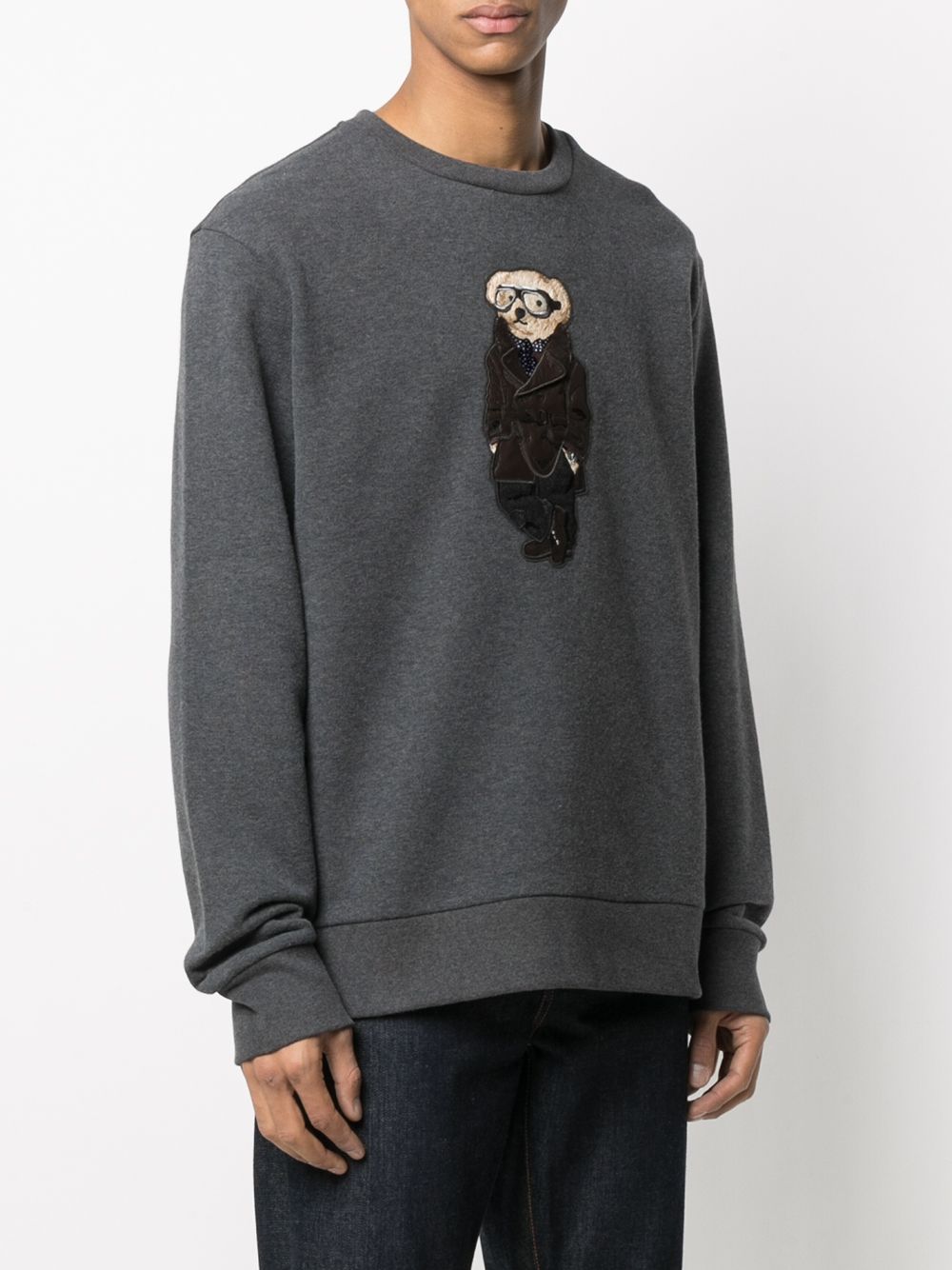 фото Ralph lauren purple label teddy bear-print jumper