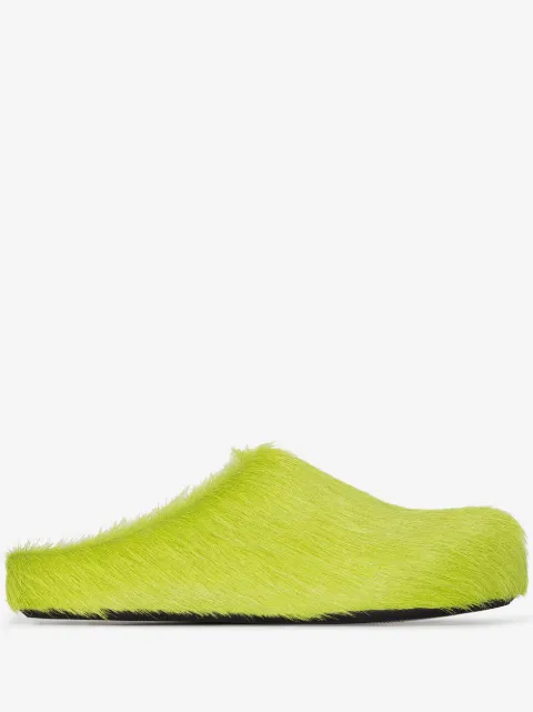 Marni Fussbett  round-toe calf-hair mules