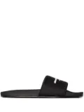 Alexander Wang logo-print flat slides - Black
