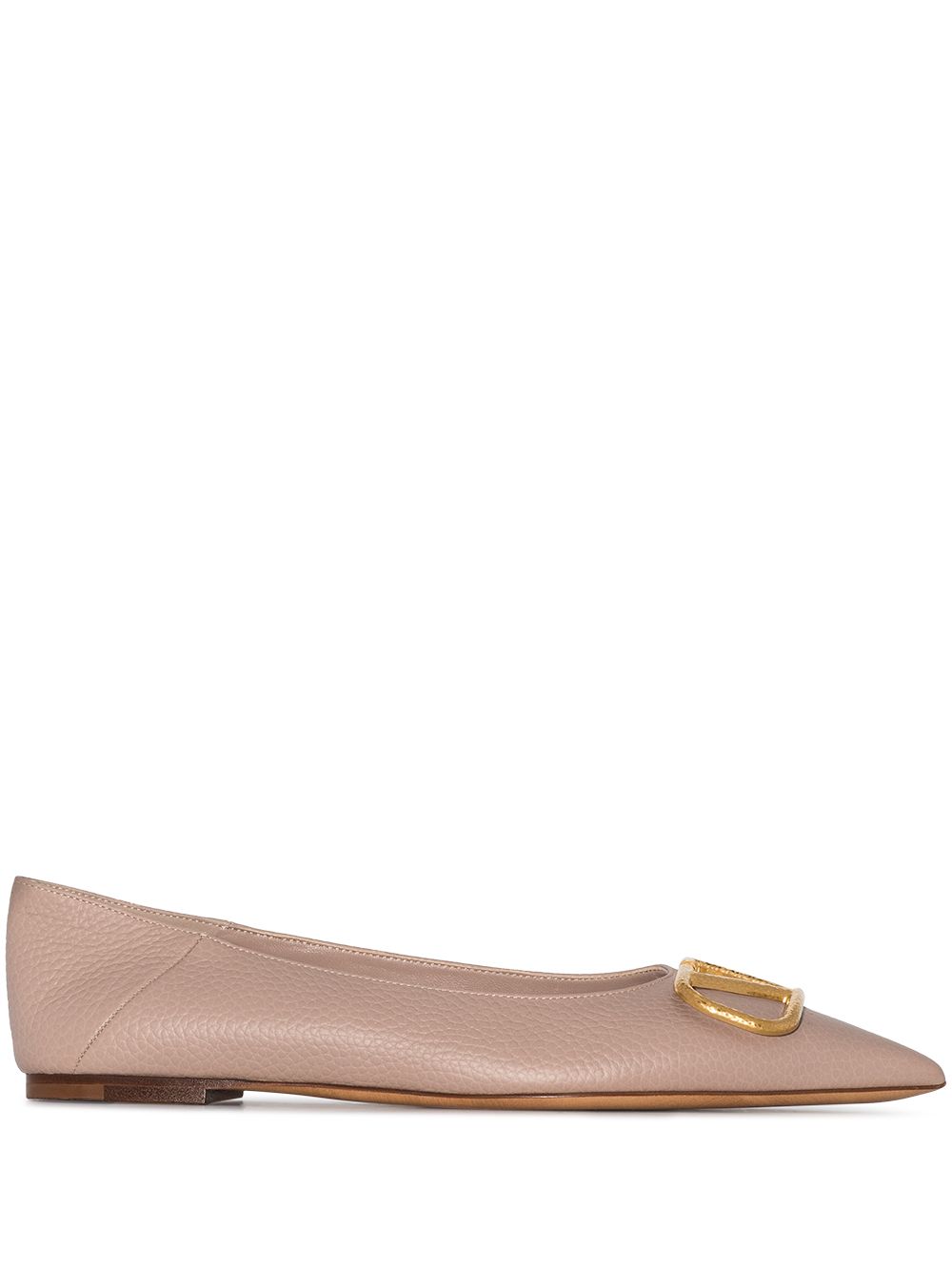 фото Valentino garavani vlogo leather ballerina shoes