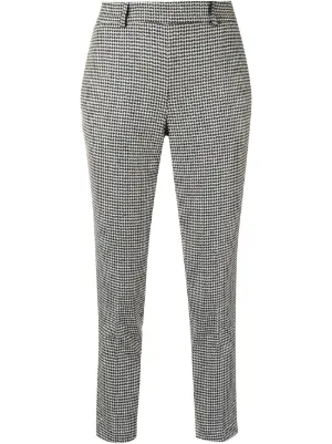 womens checked tapered trousers