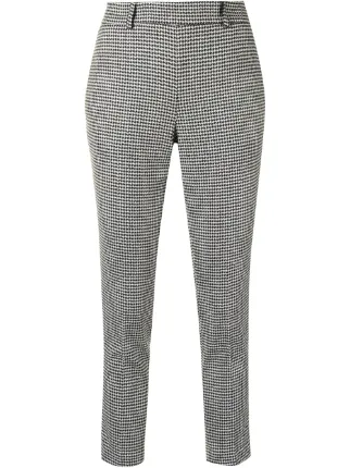 Farfetch Uomo Abbigliamento Pantaloni e jeans Pantaloni Pantaloni a zampa Pantaloni affusolati in pied-de-poule Bianco 