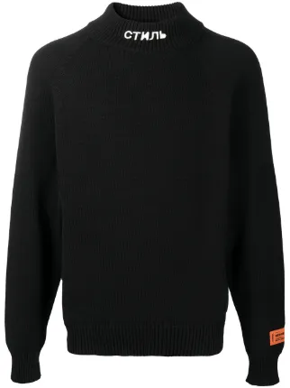 logo-print roll-neck jumper for men 