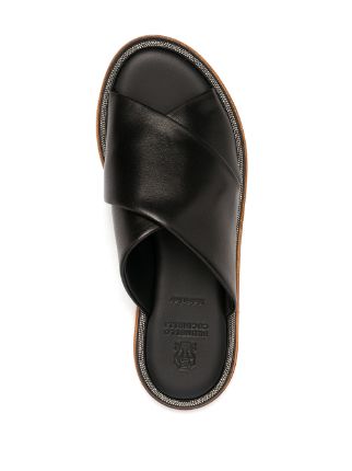 slip-on leather sandals展示图