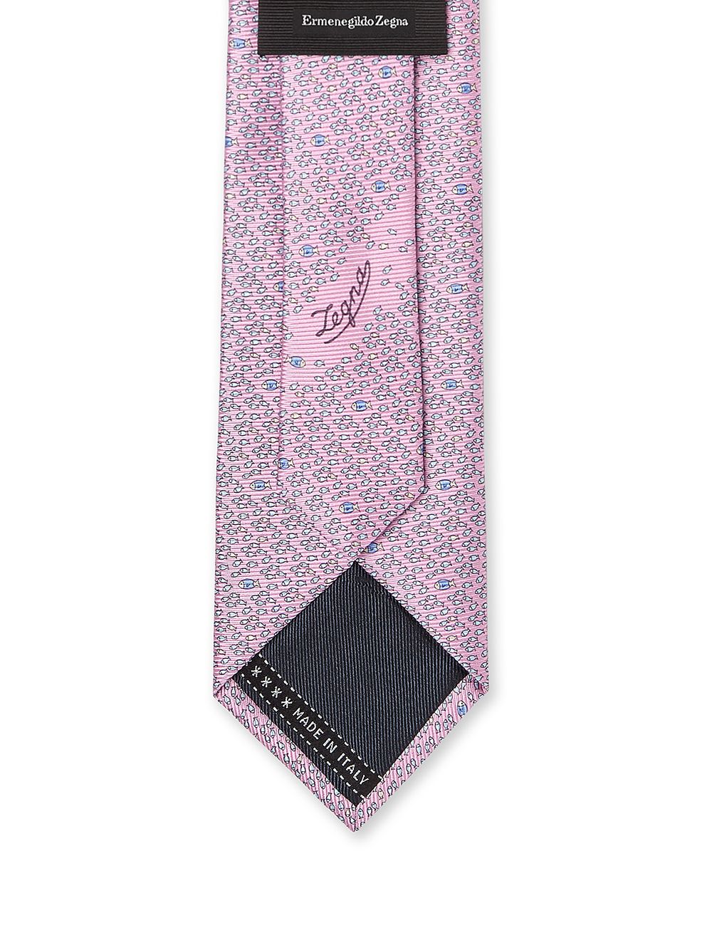 фото Ermenegildo zegna fish-print silk tie