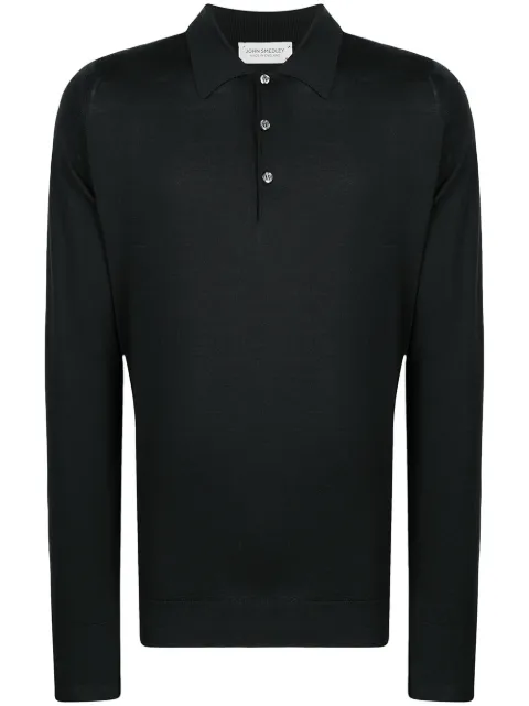 John Smedley long sleeved knitted polo shirt