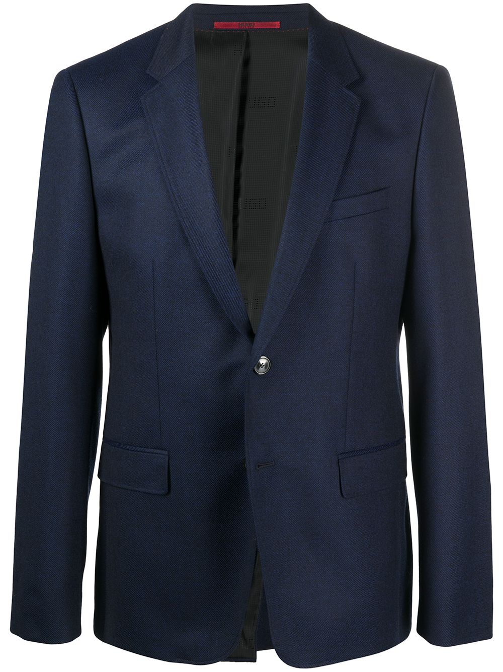 Hugo Boss Single-breasted Virgin Wool Blazer In Blue