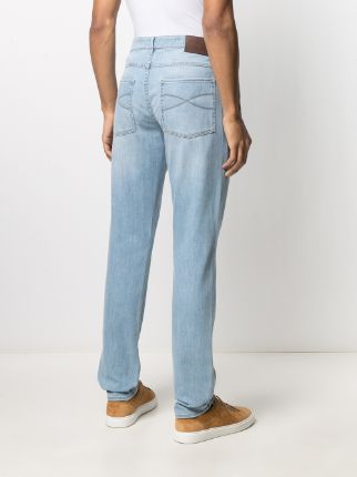 high-waisted straight leg jeans展示图