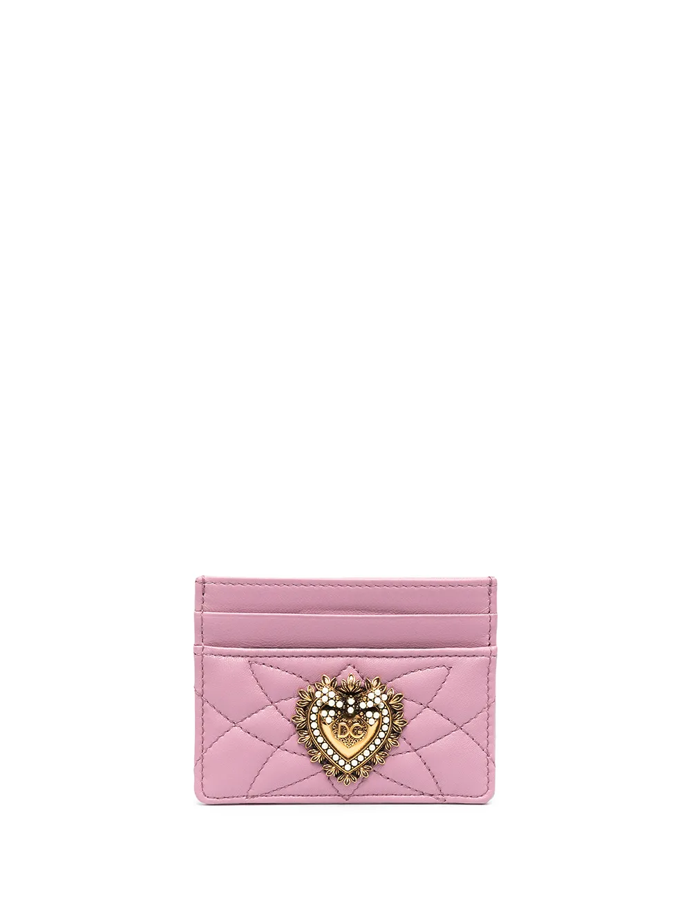 Image 1 of Dolce & Gabbana heart logo plaque leather cardholder